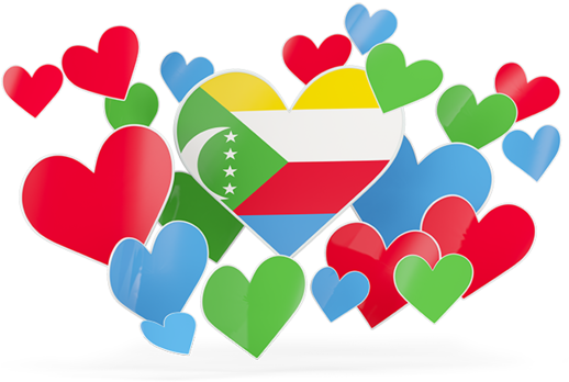 Illustration Of Flag Of Comoros - Azerbaijan Flag Heart Png Hd (640x480)