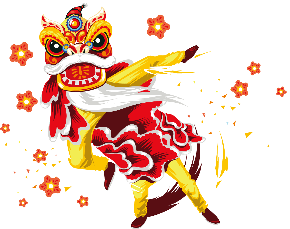 Lion Dance Chinese New Year Dragon Dance Poster - Chinese Lion Dance Png (1400x980)