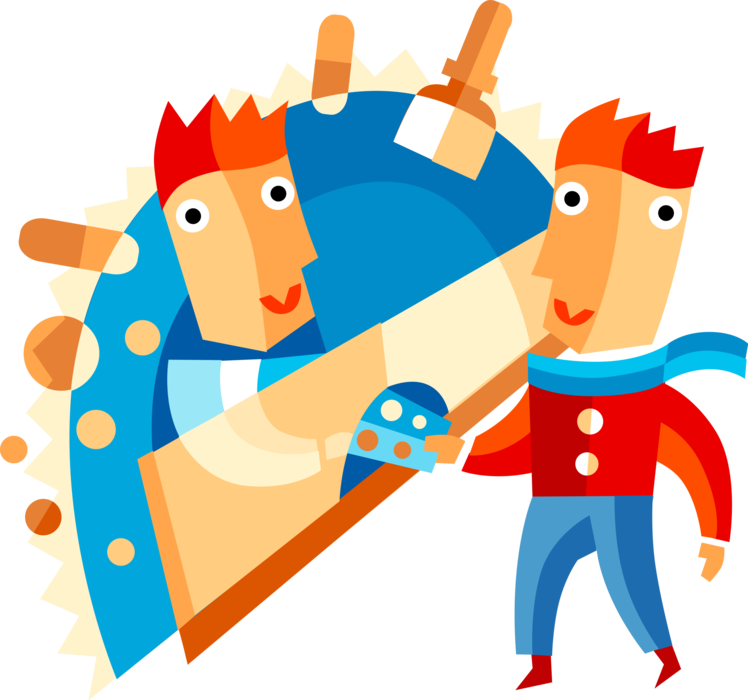 Vector Illustration Of Drug Store Customer Pharmaceutical - Cartoon (748x700)