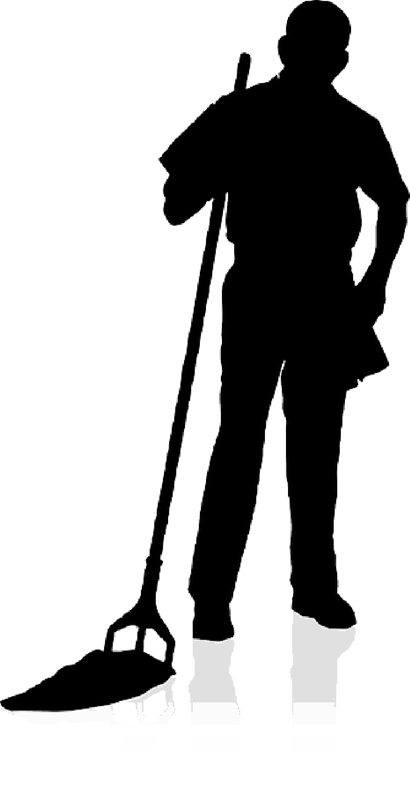 Janitor Silhouette, Cleaner, Mop, Standing, Job, Janitor - Cleaner Silhouette (800x1532)