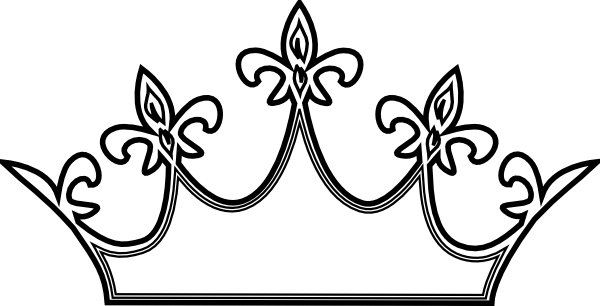 Black And White Crown Outline - Black And White Tiara (600x306)