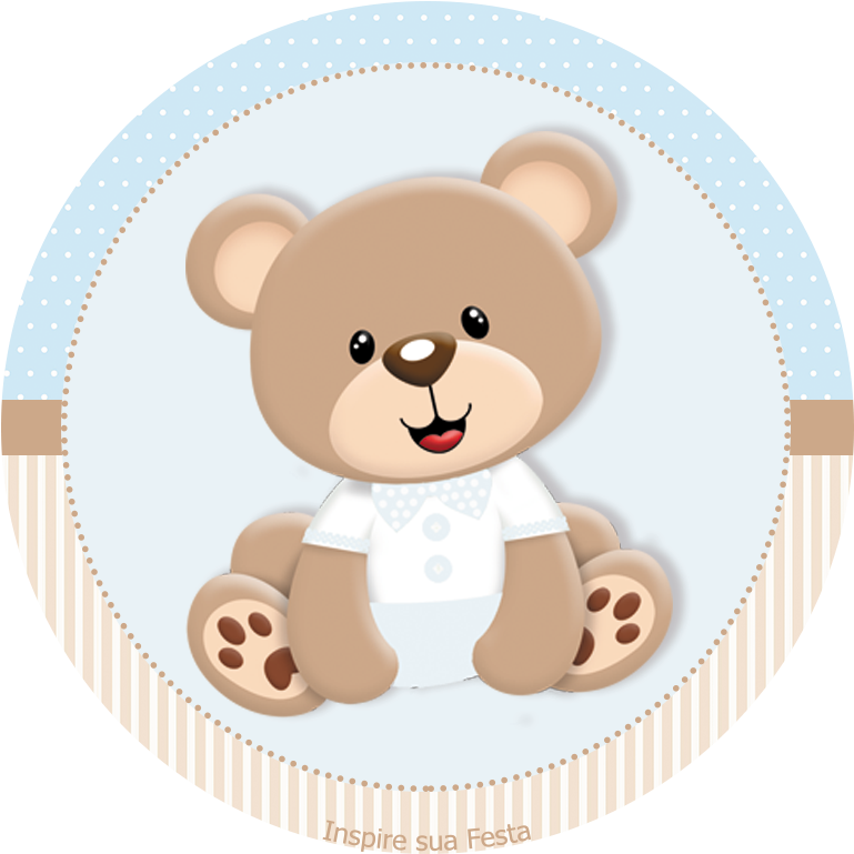 Shower Baby - Ursinho Azul E Bege (827x827)