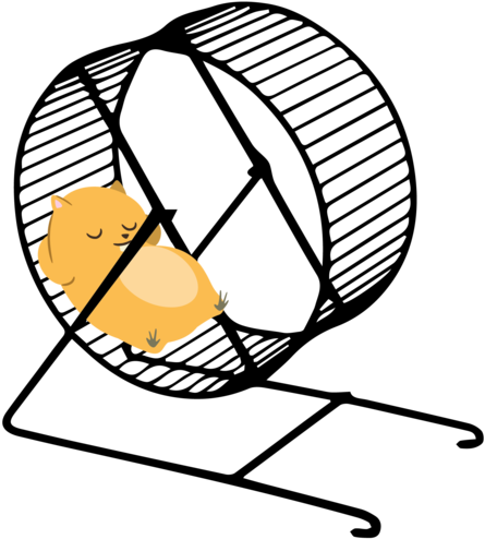 Hamster In Wheel Cartoon (500x500)