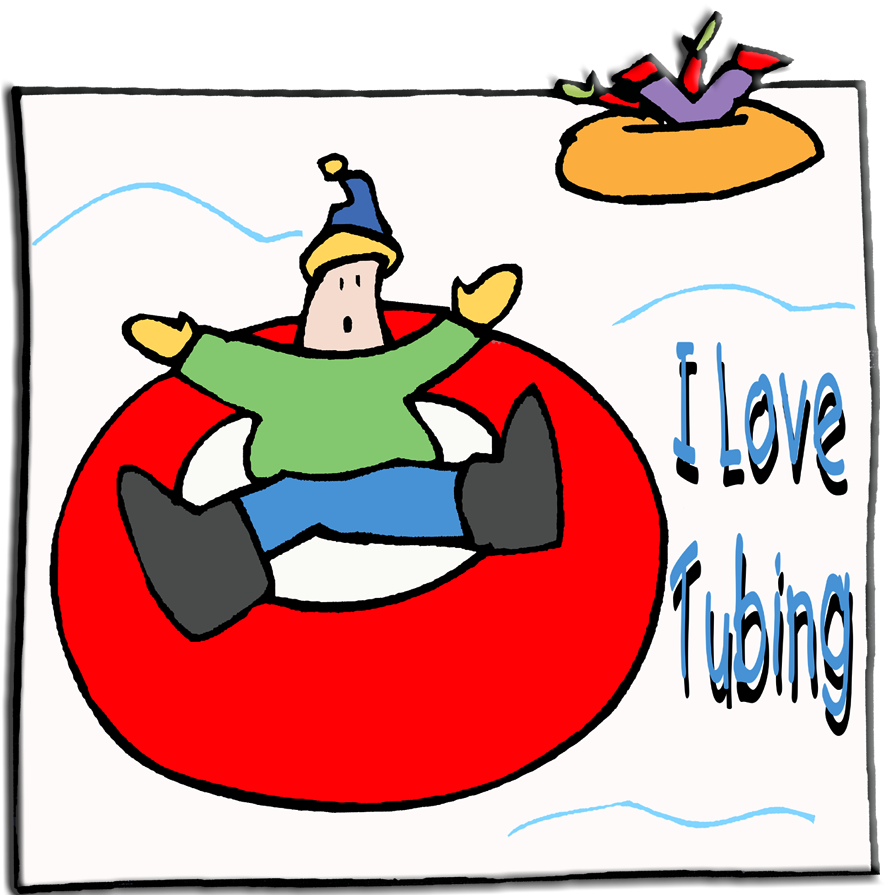 I Love Tubing Kid's T-shirts & Gifts - Snow Tubing Cartoon (900x900)