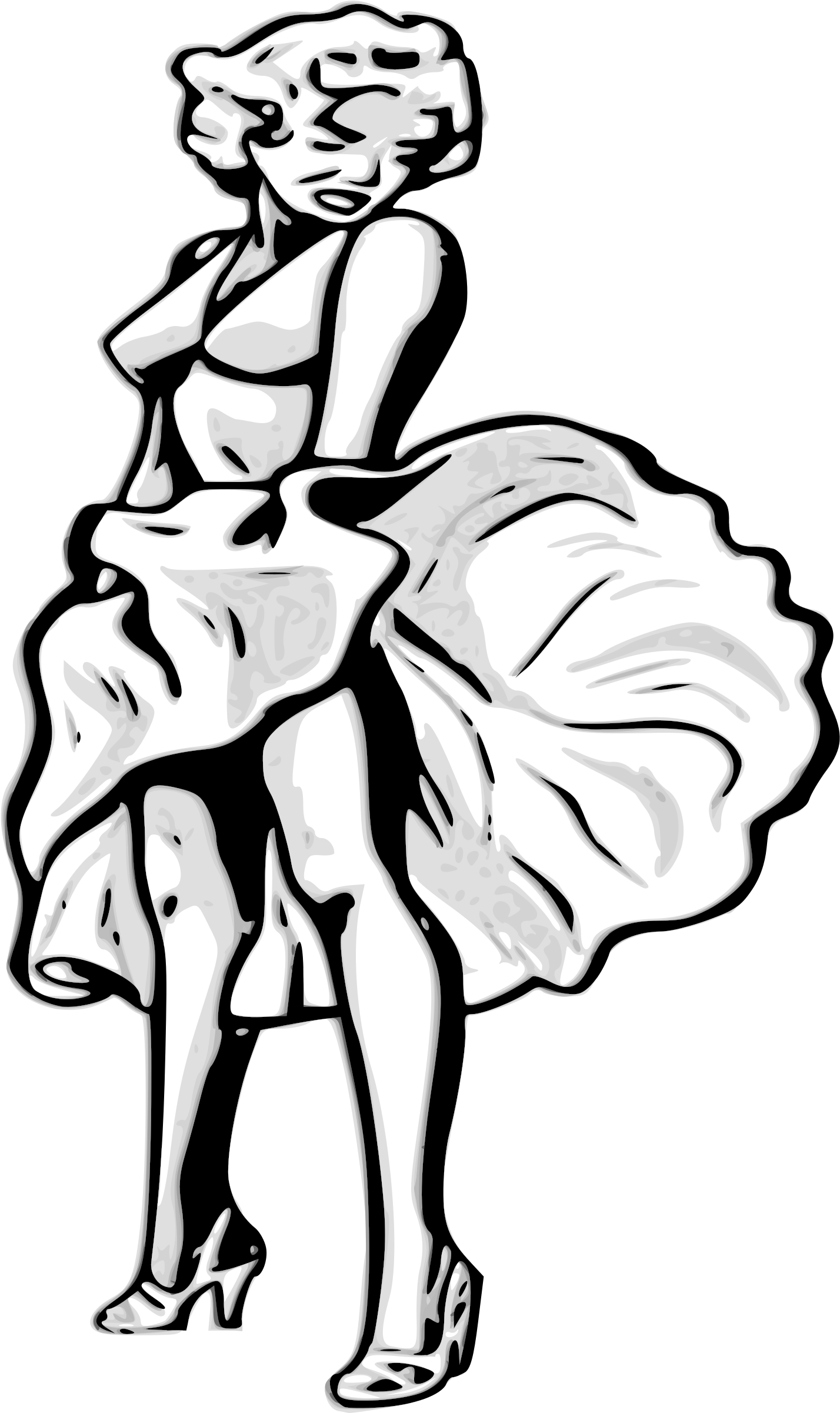 Marylin Monroe - Line Art (1455x2400)