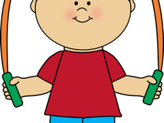 Jump Rope Clipart - Boy Play Skipping Rope Cartoon (640x480)