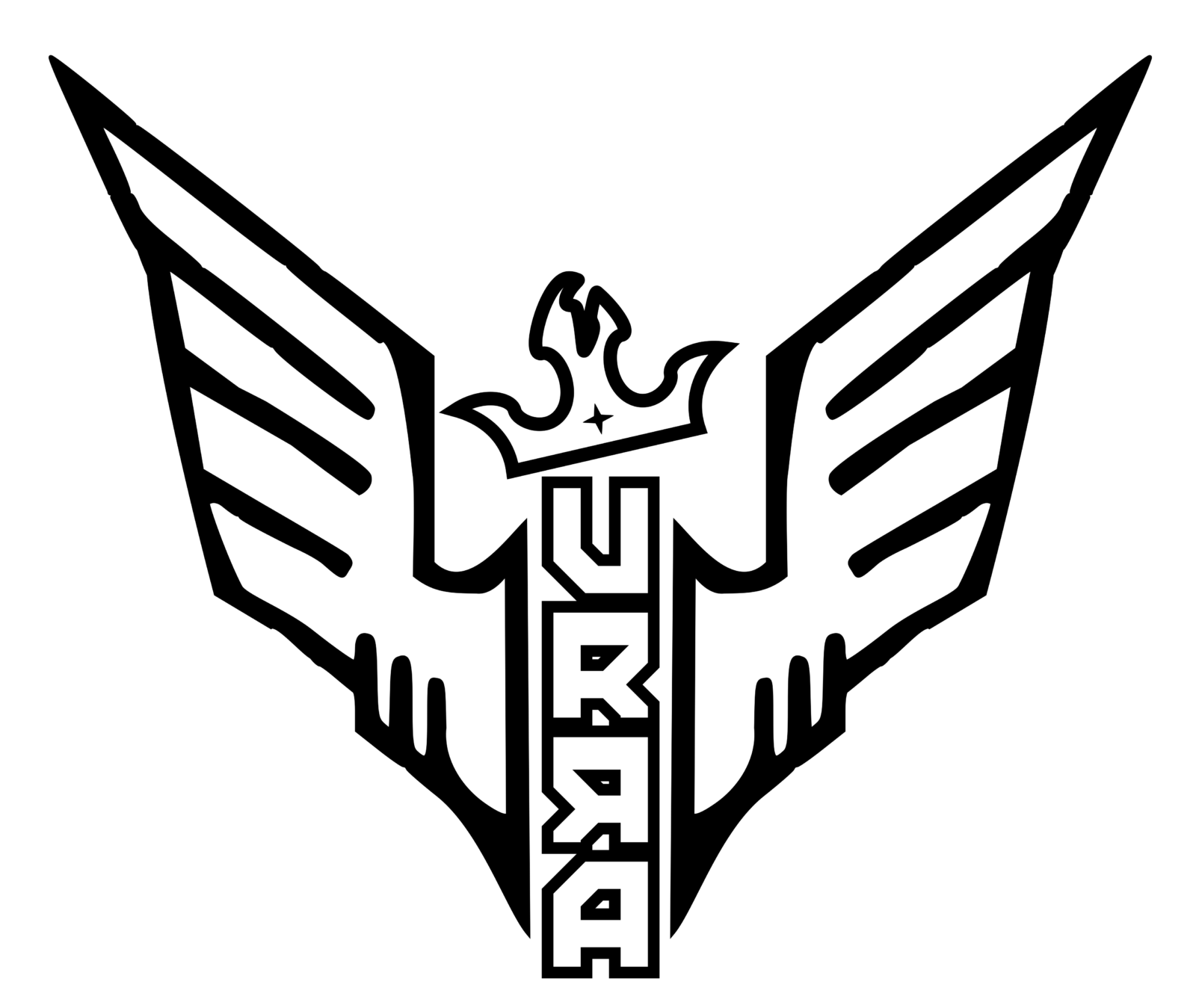 2017 Ussa Wings-crown V1 Black - Bicycle Chain (1600x1349)