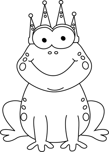 Black And White Frog Prince - Frog Prince Black And White Clip Art (357x500)