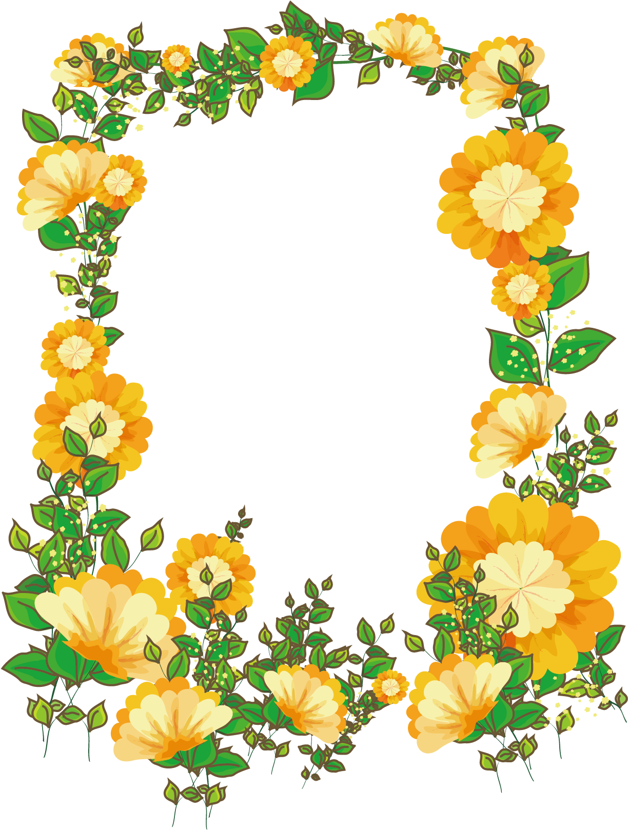 Picture Frame Floral Design Flower - Borders Designs Flower Clipart (1667x1667)