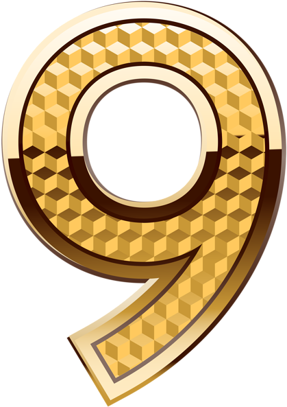 Gold Number Nine Png Clip Art Image - Circle (480x683)