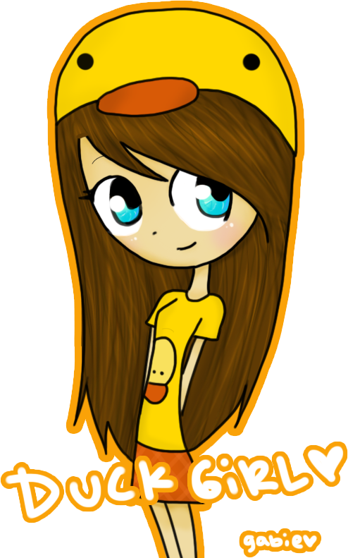 Duck Girl By Gabiegaga91 - Drawing (494x791)