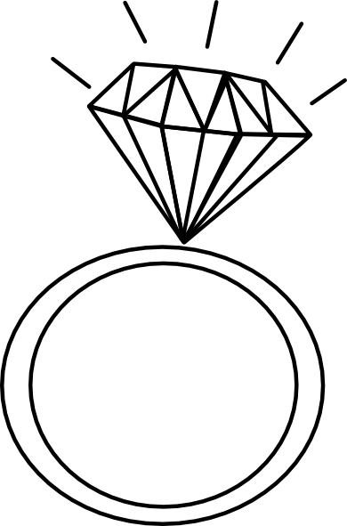 3 Ring Binder Cliparts - Diamond Ring Clipart (390x591)