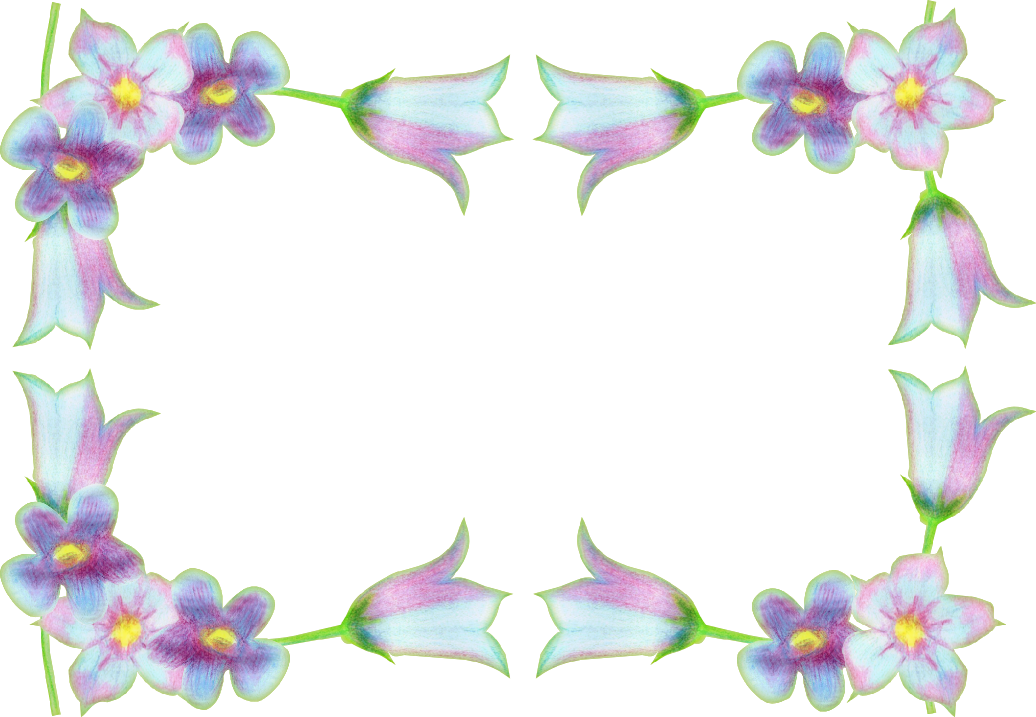 Free Digital Light Blue Flower Frame Png - Cuma Videoları (1036x717)