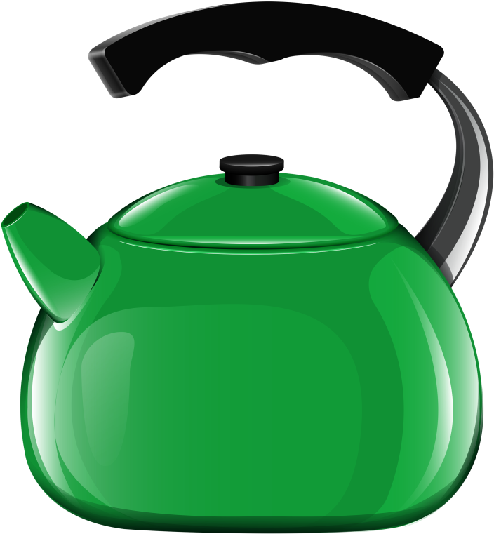 Pin Clip Art Tea Pot - Green Kettle Clipart (725x800)
