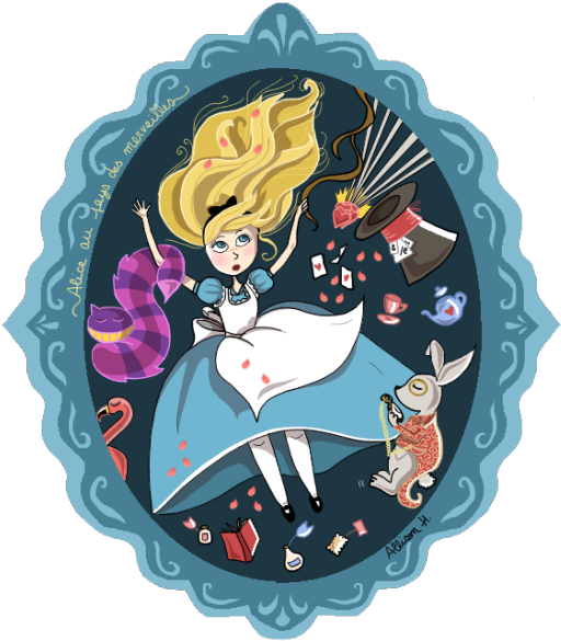 Alice Au Pays Des Merveilles - Illustration (584x584)