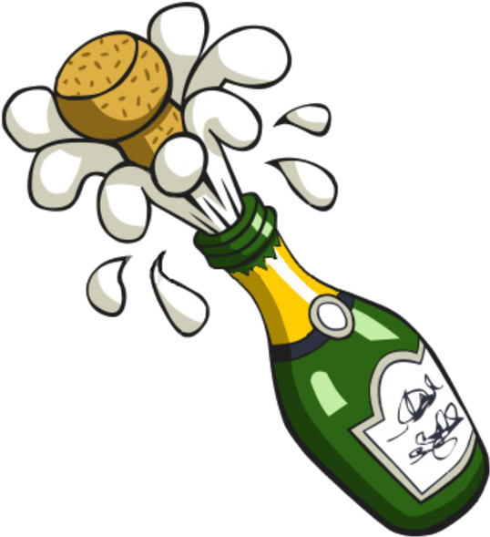 Free Popping Champagne Bottle Clip Art - Free Popping Champagne Bottle Clip Art (600x600)