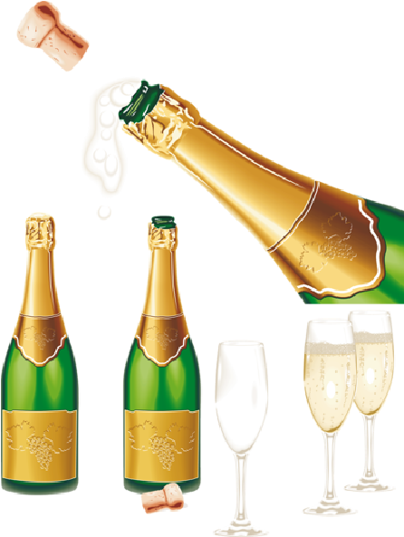 Wedding Clip Art Images On A Transparent Background - Champagne Bottle Popping Vector Png (600x600)