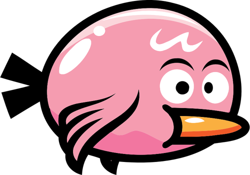 A Pink Bird From A Video Game - Bird Game Png (1069x750)