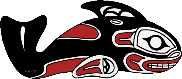 Pacific Northwest Whale Art - Pnw Native American Art (648x307)