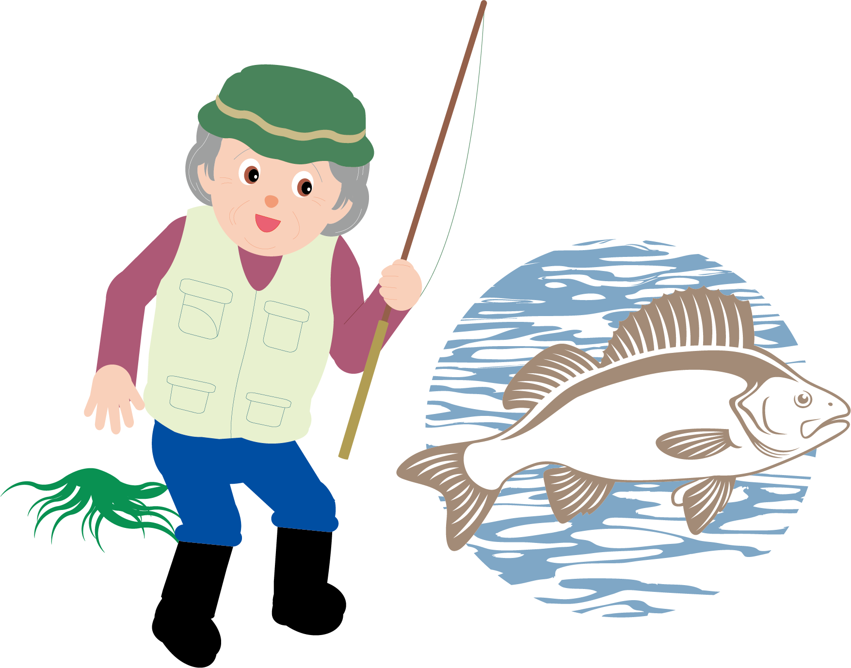 Cartoon Fishing Clip Art - Cartoon (1755x1378)