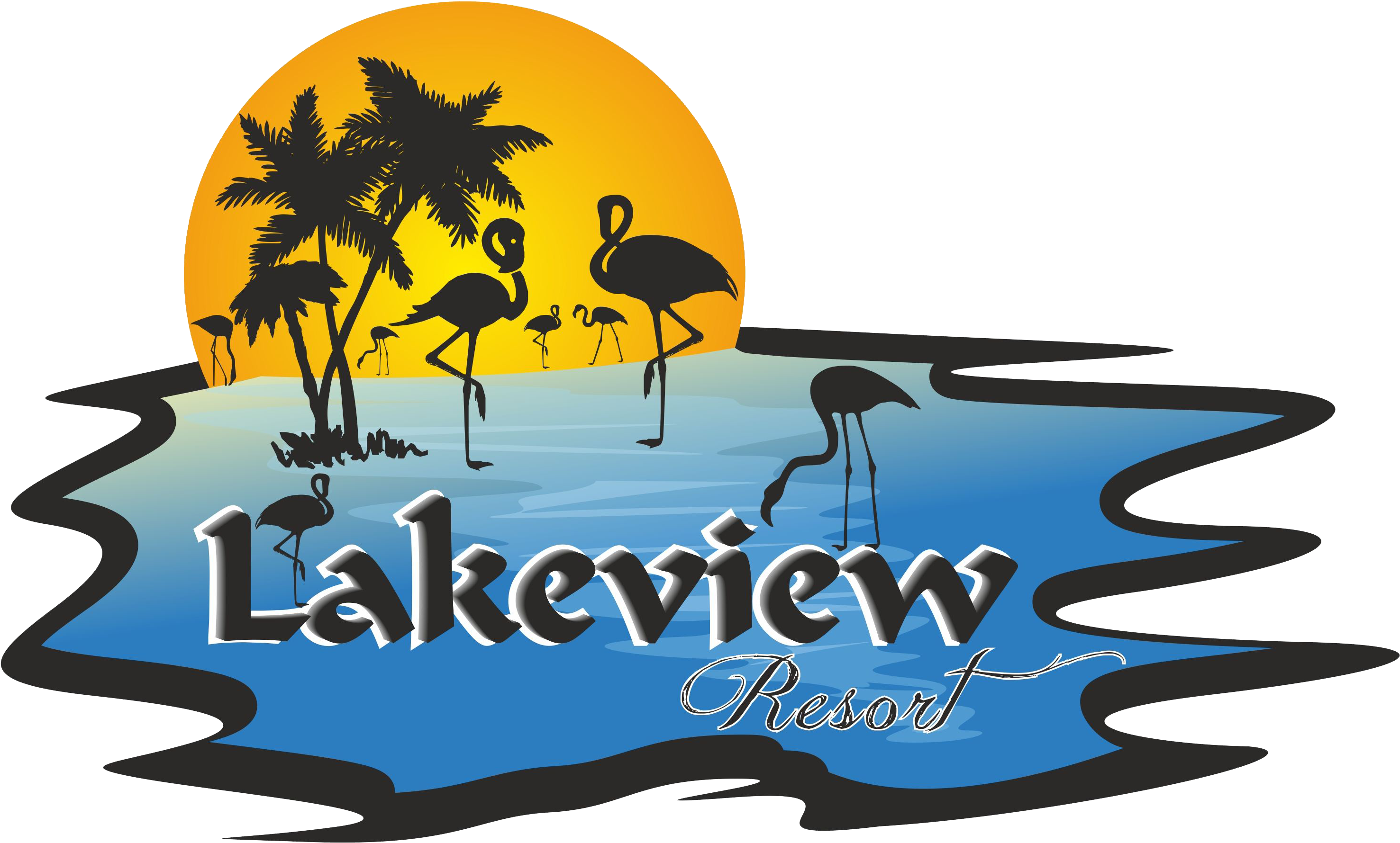 Lakeview Resort - Print And Dcor Group Of Palm Trees Wall Decal Art Leaning (3051x1924)