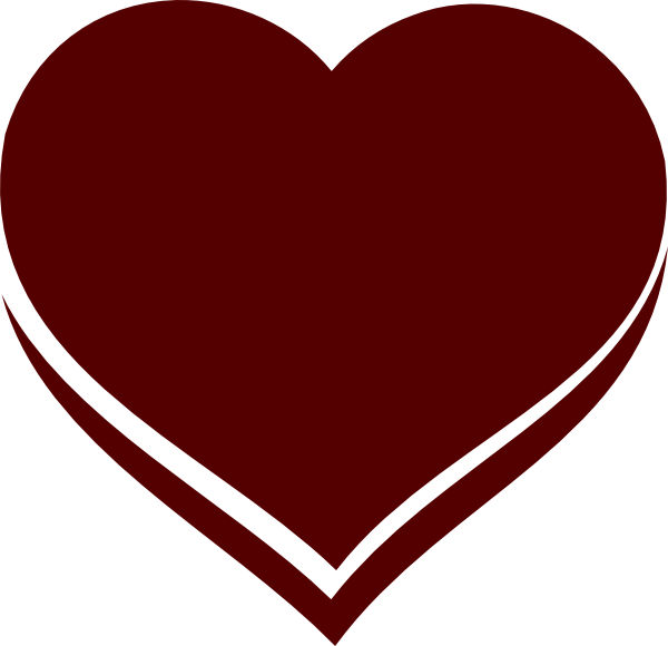 Heart Clipart Maroon (600x580)