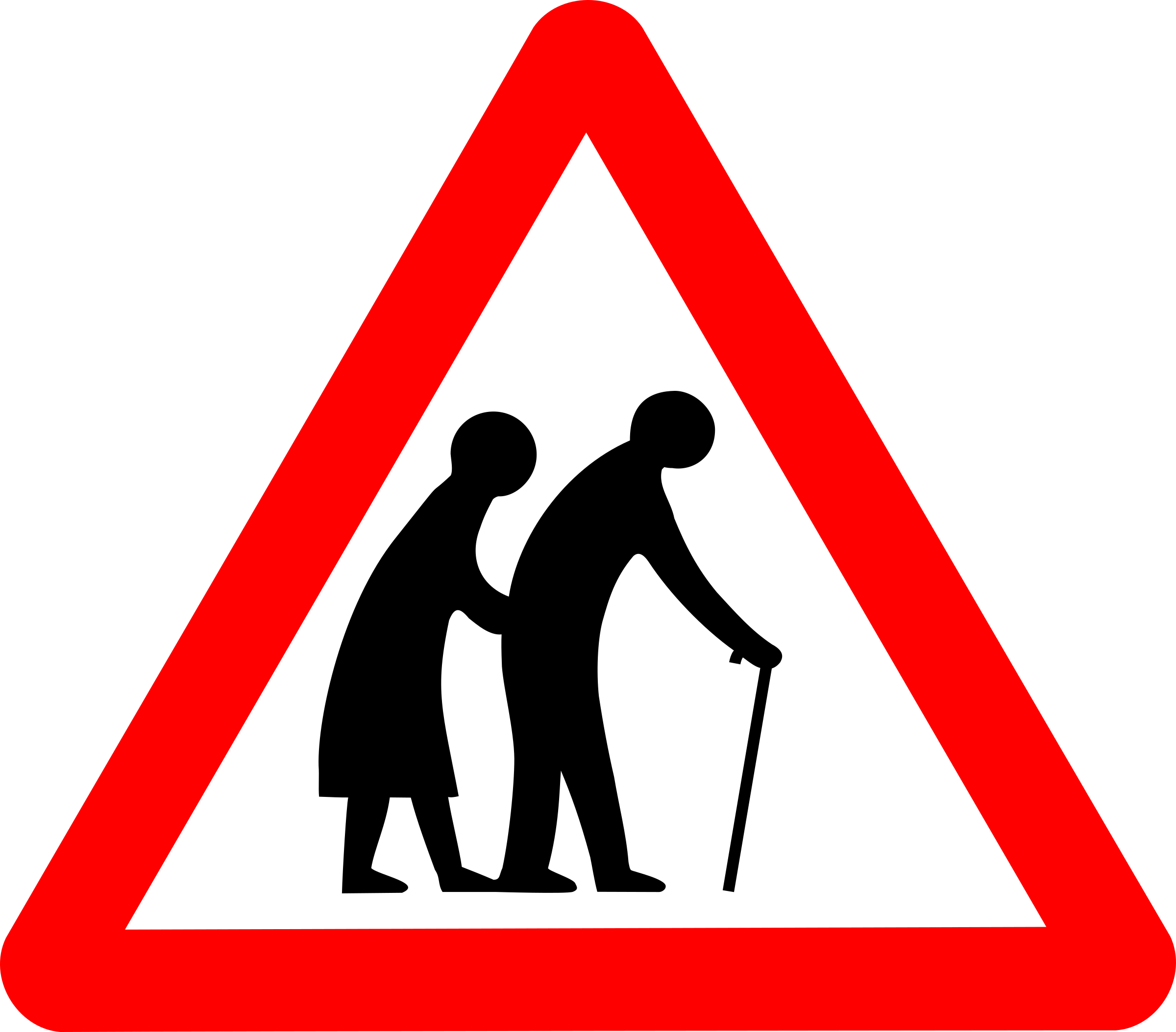 Here Are 11 Signs That You May Be Rounding The Corner - Old People Road Sign (2400x2107)