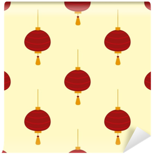 Chinese Lantern Vector Seamless Pattern Background - Paper Lantern (400x400)