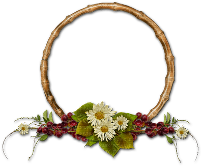 Frame Round Flower - Flower Round Frame Png (400x343)