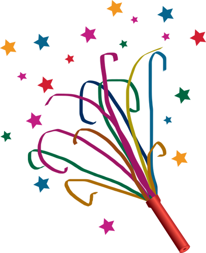 Confetti And Stars - Party Clipart (406x500)