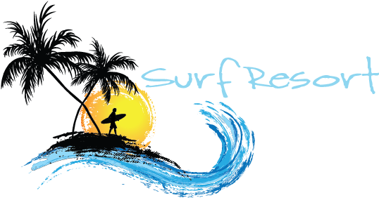 Sumatra Surf Resort - Riding Waves Shower Curtain (564x281)