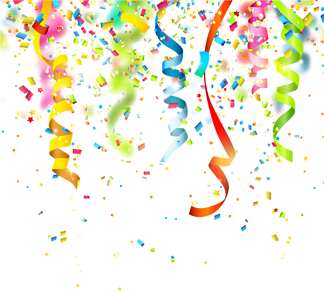 Birthday Confetti Party Clip Art - Confetti Photoshop Brushes Free Download (1100x1100)