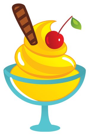 Cocktail Garnish Yellow Clip Art - Ice Cream (500x500)