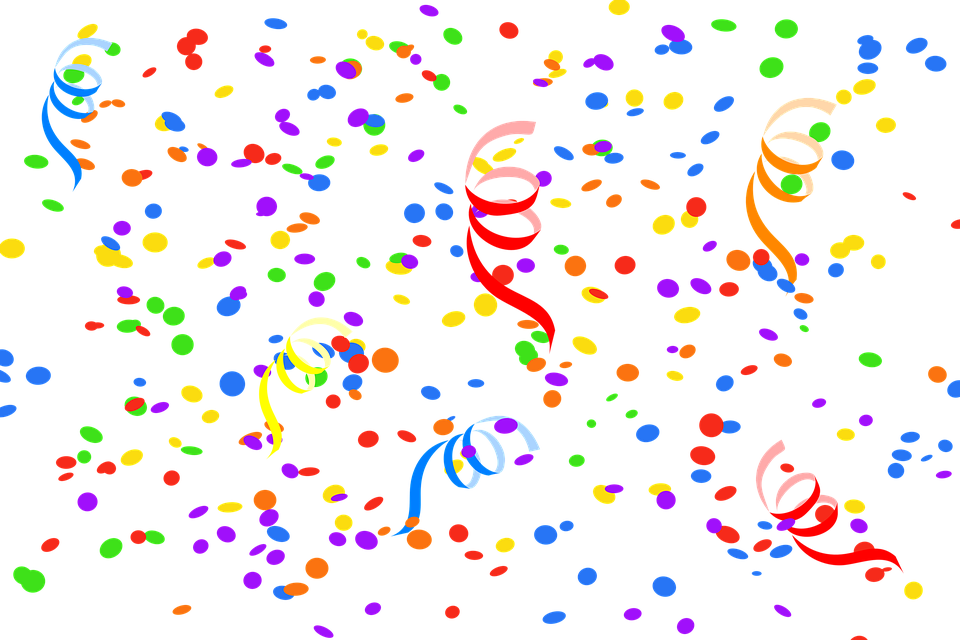 Confetti Cliparts 3, - Happy Birthday: Guest Book [book] (960x640)