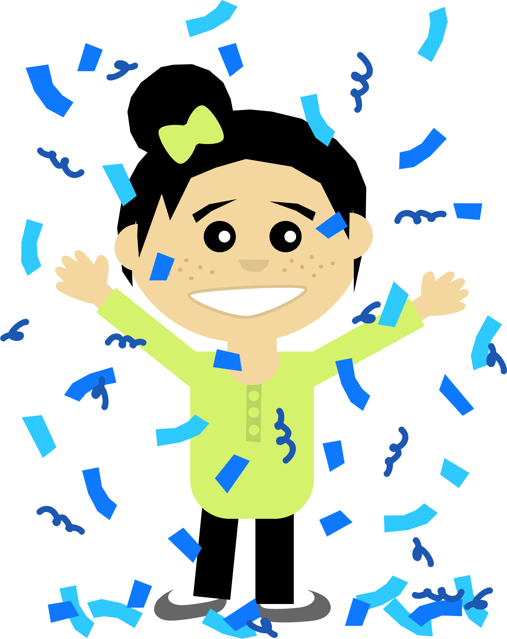 Confetti Clip Art 15, - Shiny Girl Clip Art (1782x2245)