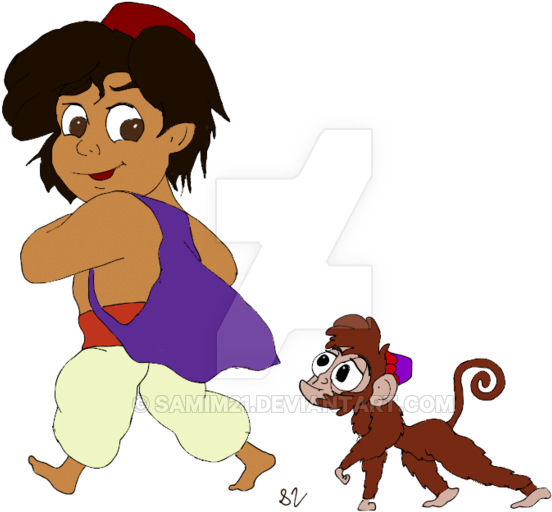 Young Aladdin And Abu By Samim21 - Young Aladdin And Abu (600x525)