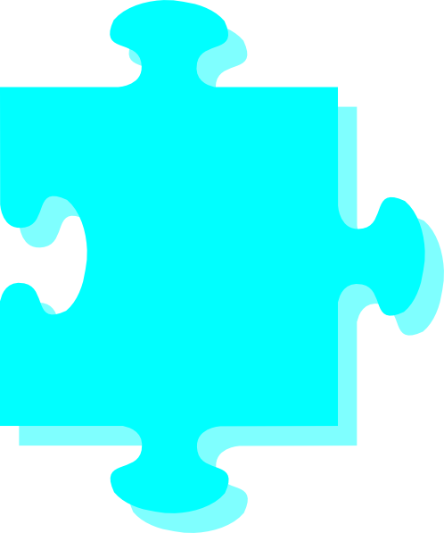 Turquoise Puzzle Clip Art At Clker - Puzzle Piece Turquoise (498x597)
