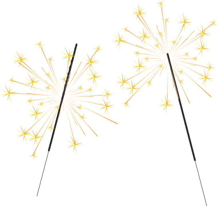 Sparklers Clipart Vector - New Year's Eve (763x720)