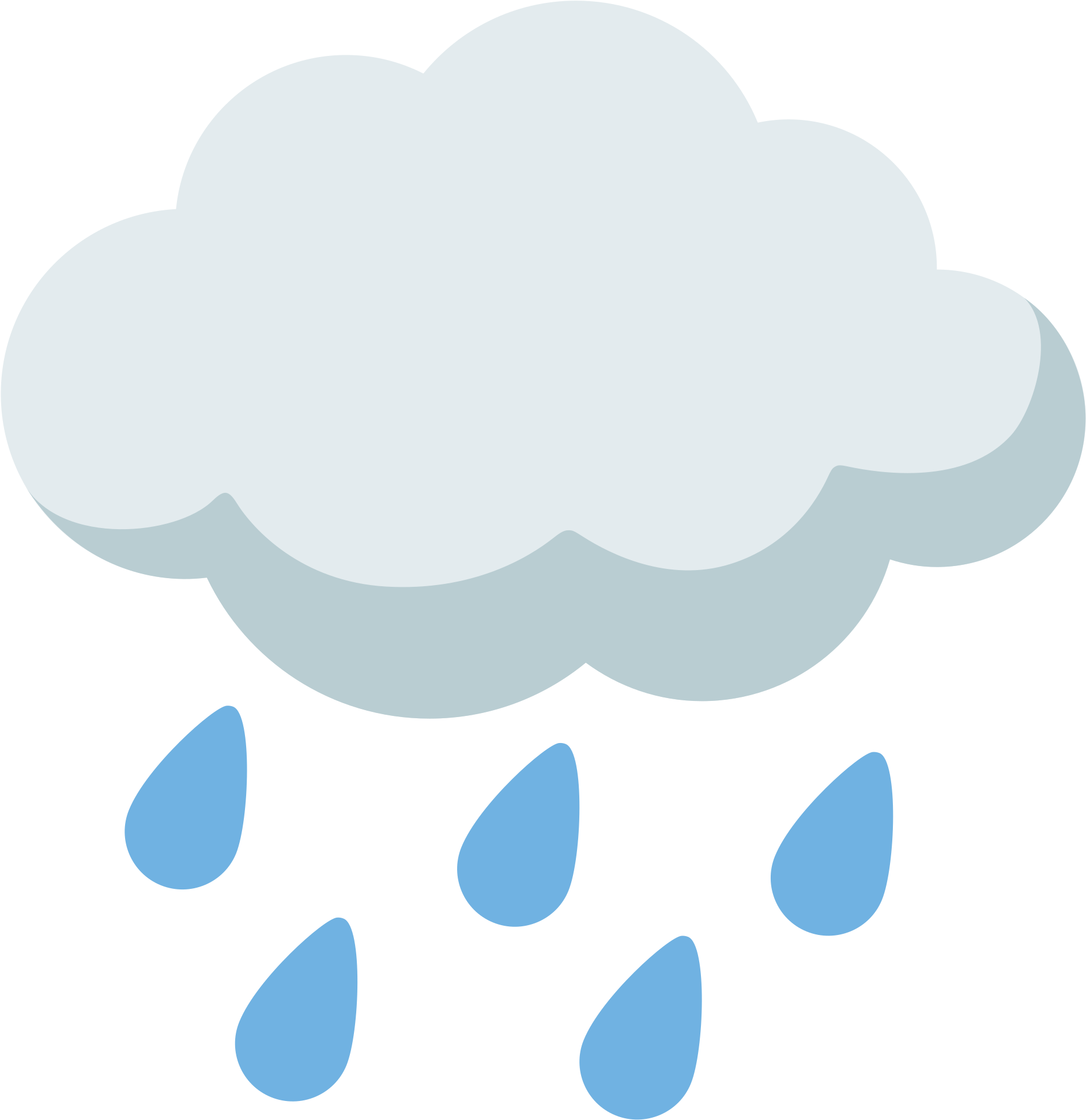Cloud Rain Sky Wikimedia Commons Clip Art - Rain Cloud Emoji Png (2000x2000)