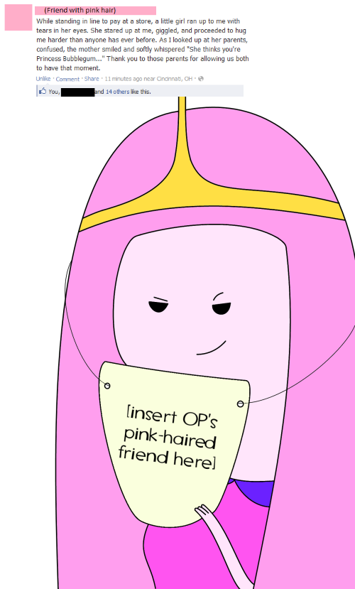 She Was Princess Bubblegum All Along - Cartoon (500x829)