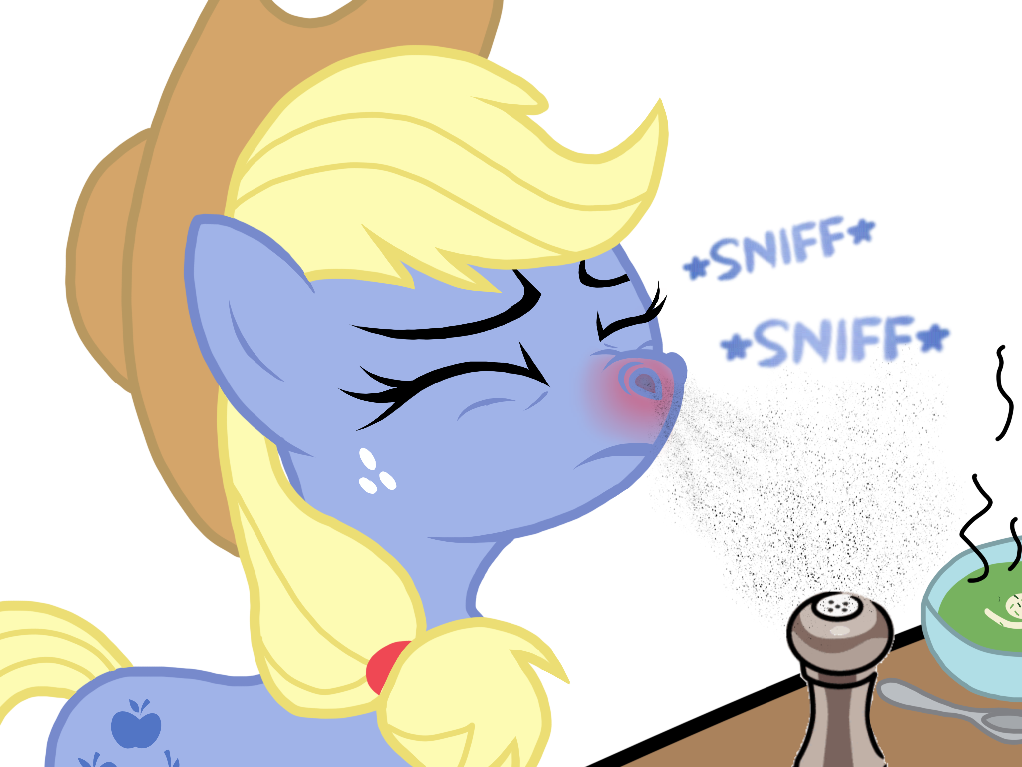 About To Sneeze, Applejack, Artist - Mlp Sneeze Fanfic (2048x1536)