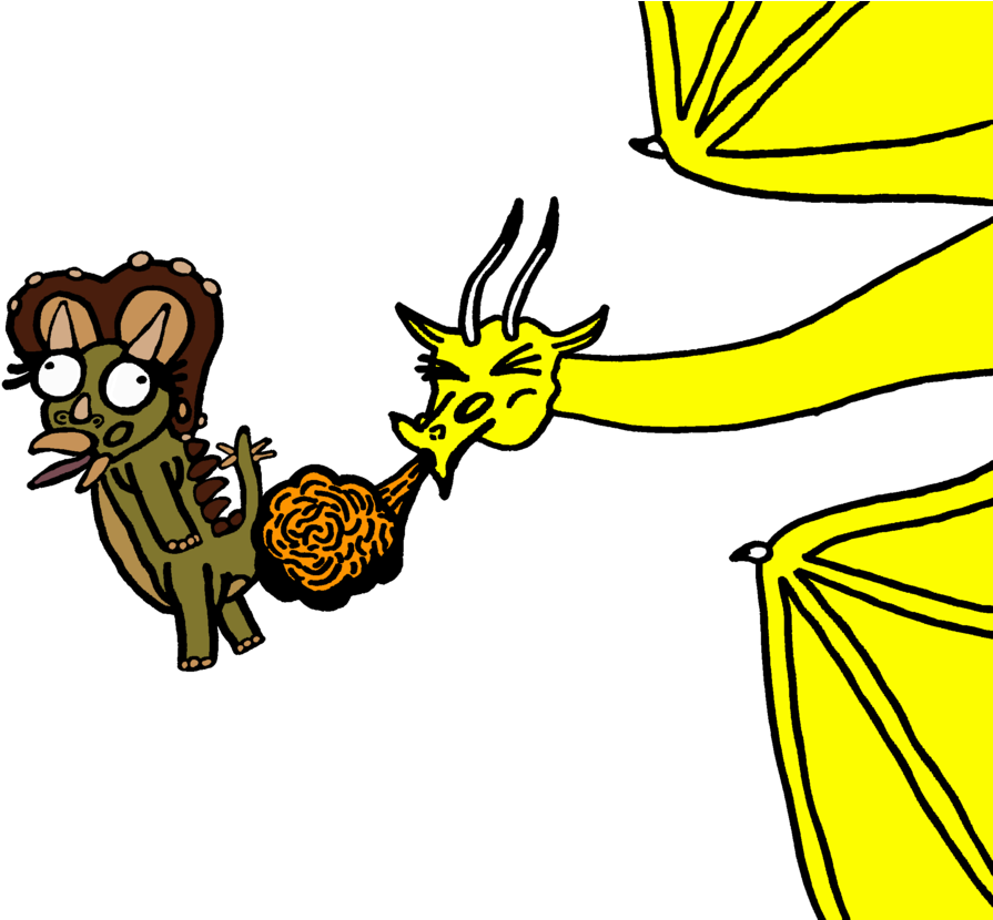 Dragon Sneeze By Lordkristine - Cartoon (964x829)