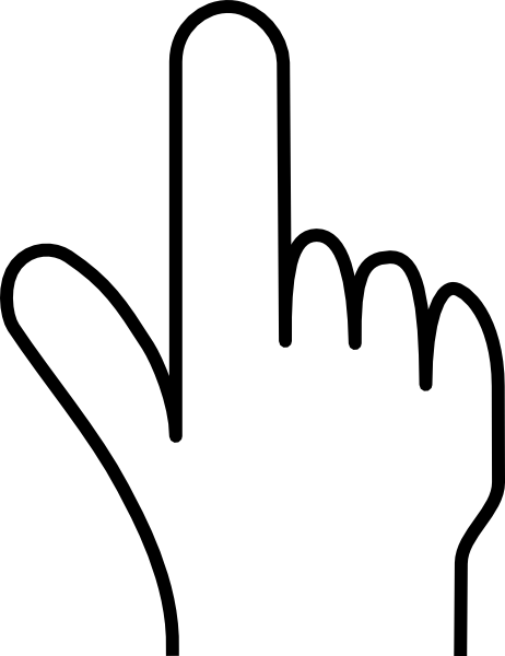 Finger Clipart Transparent - White Pointing Finger Png (462x600)