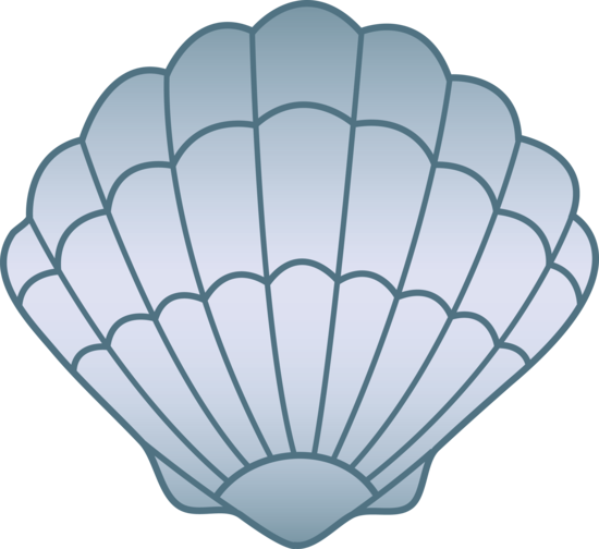 Blue Seashell Free Clip Art - Seashell Coloring Page (5847x5359)
