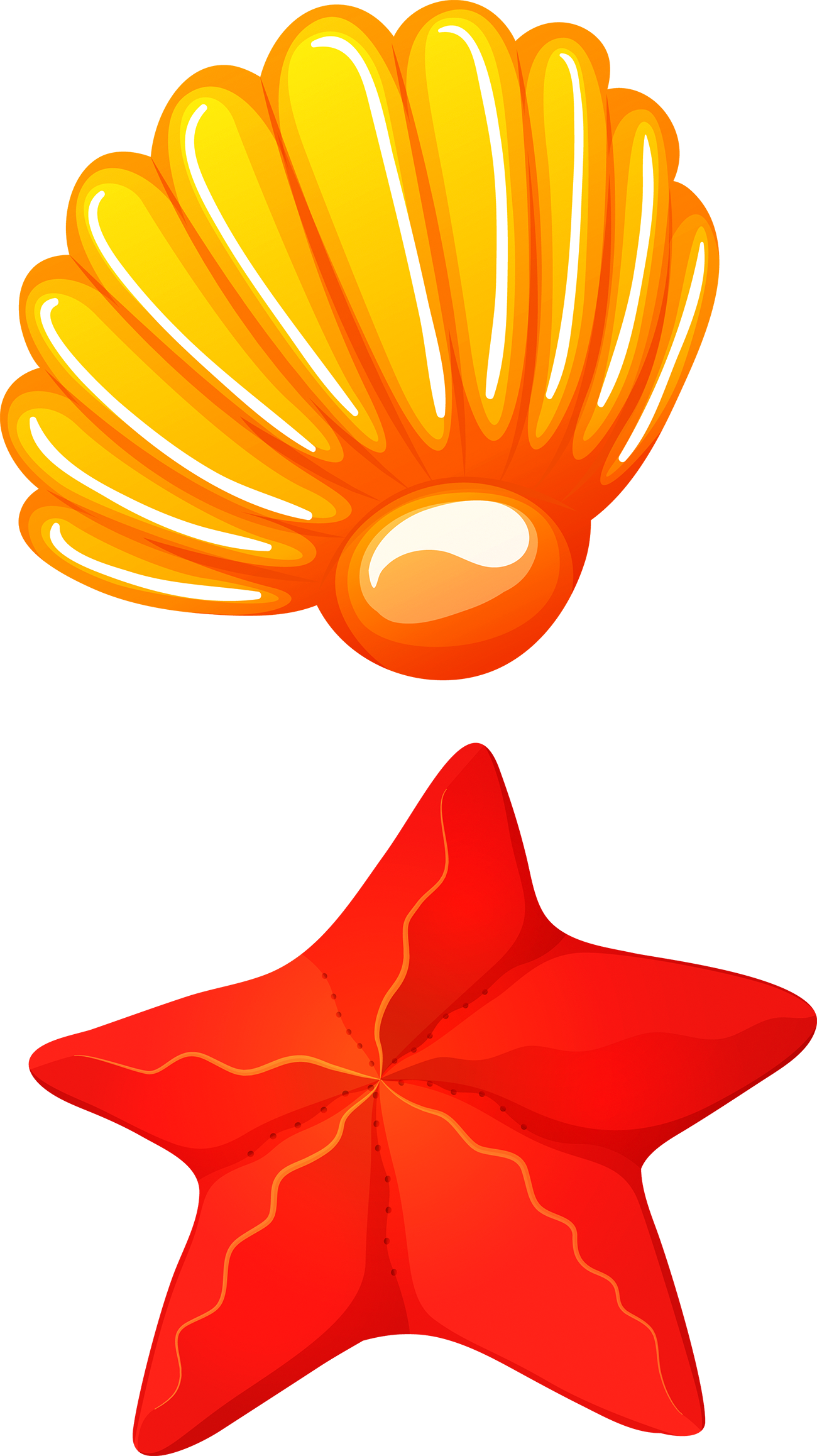Seafood Seashell Clip Art - Seafood Seashell Clip Art (1300x2316)