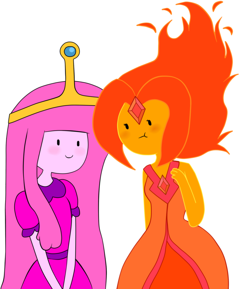 Princess Flame And Princess Bubblegum - Flame Princess And Bubblegum (811x984)
