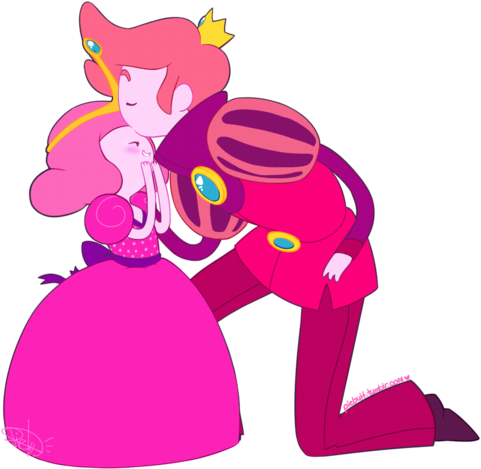 Adventure Time, Princess Bubblegum, And Prince Gumball - Prince Gumball And Princess Bubblegum Kiss (500x500)