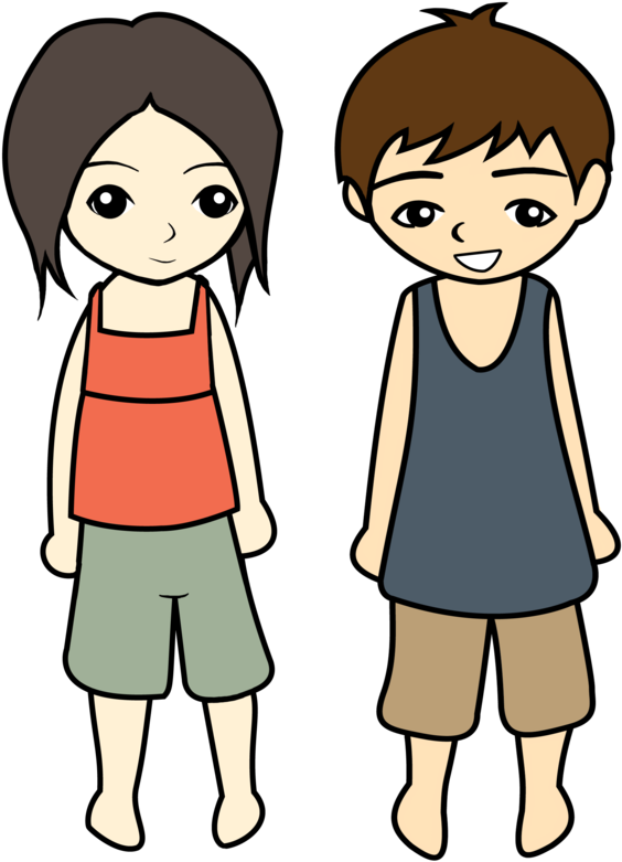 Girl And Boy By Daniellequing On Clipart Library - Red Nose Day 2011 Noses (600x810)