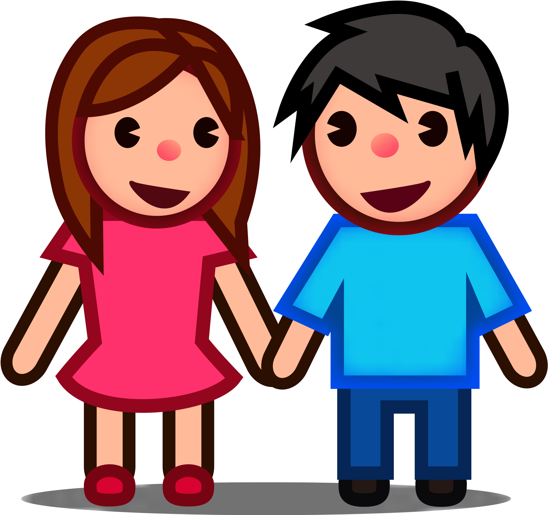 Cartoon Boy And Girl Holding Hands 4, Buy Clip Art - Friends Dp For Facebook (2000x2000)