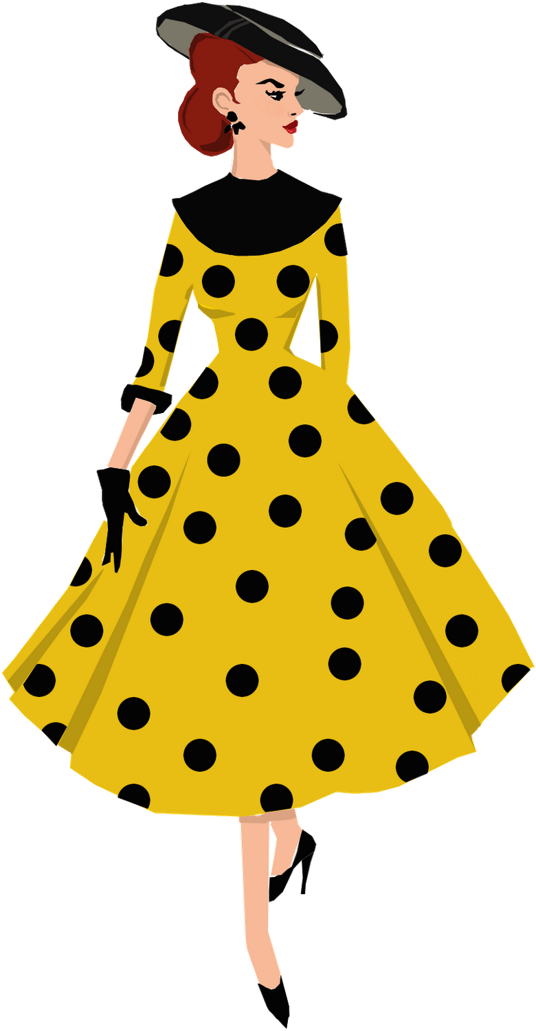 1950's Style Fashion Illustration For Fanantique - Vintage Fashion Clipart (846x1600)